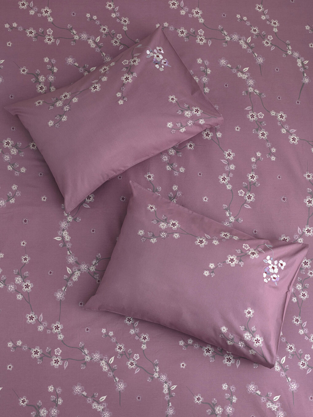 Parure De Housse De Couette Double En Coton À Motifs Floraux-1