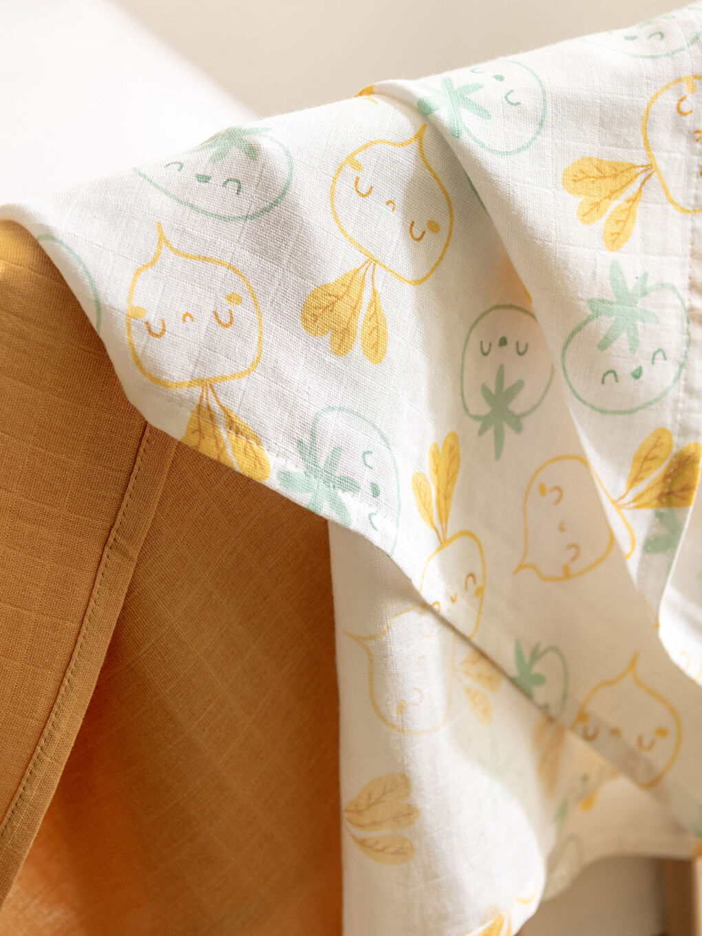 Ekru Erkek Bebek Müslin Bez 2'li 65x65 cm-2