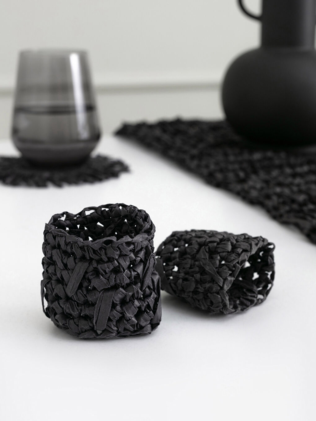 Siyah Düz Peçete Halkası-1