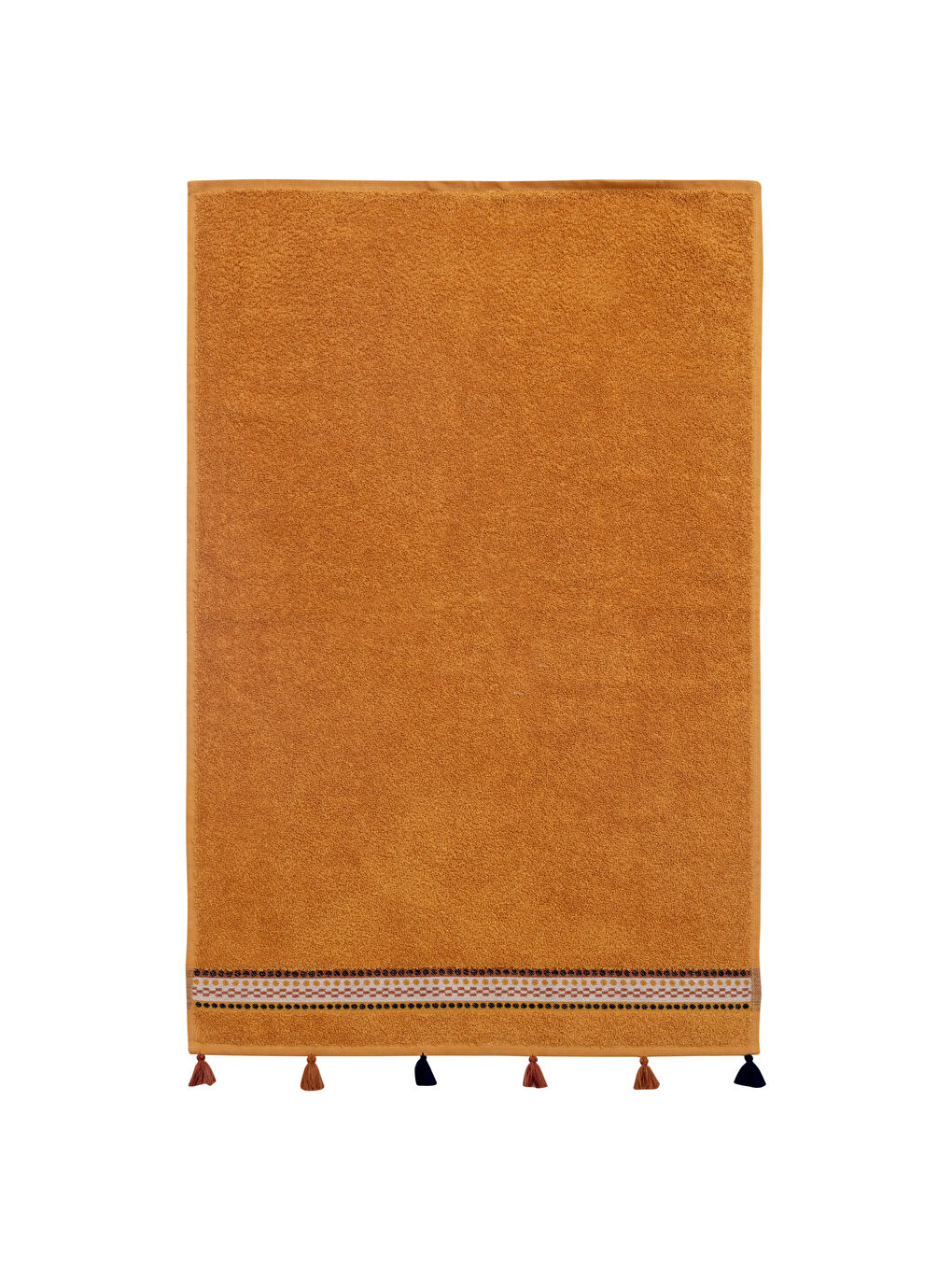 Serviette de Toilette Jacquard Bouclette Détails Pompons 50x80 Cm-3