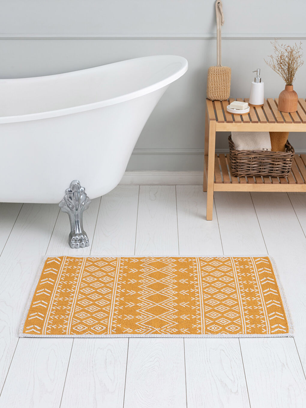 Cotton Patterned Bath Mat 60x100 Cm