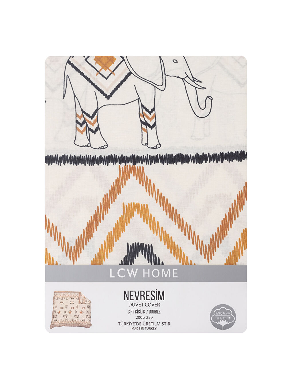 Lcw Home Housse De Couette Imprimée Double En Coton 200x220 Cm -S2AJ12Z8-F9C