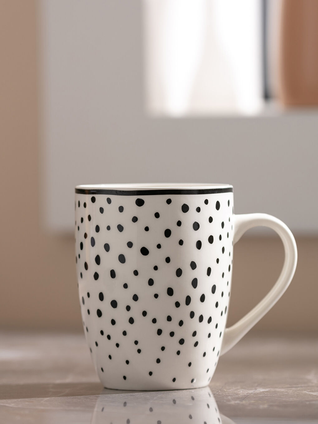 Siyah Desenli Porselen Kupa Bardak 350 ml-2