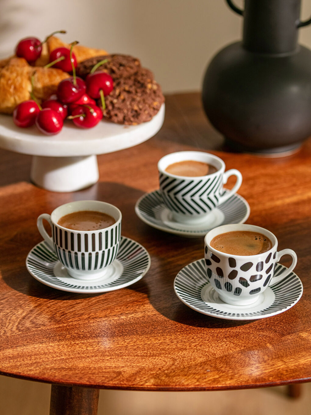 Patterned Porcelain Coffee Cup Set 12 Pieces