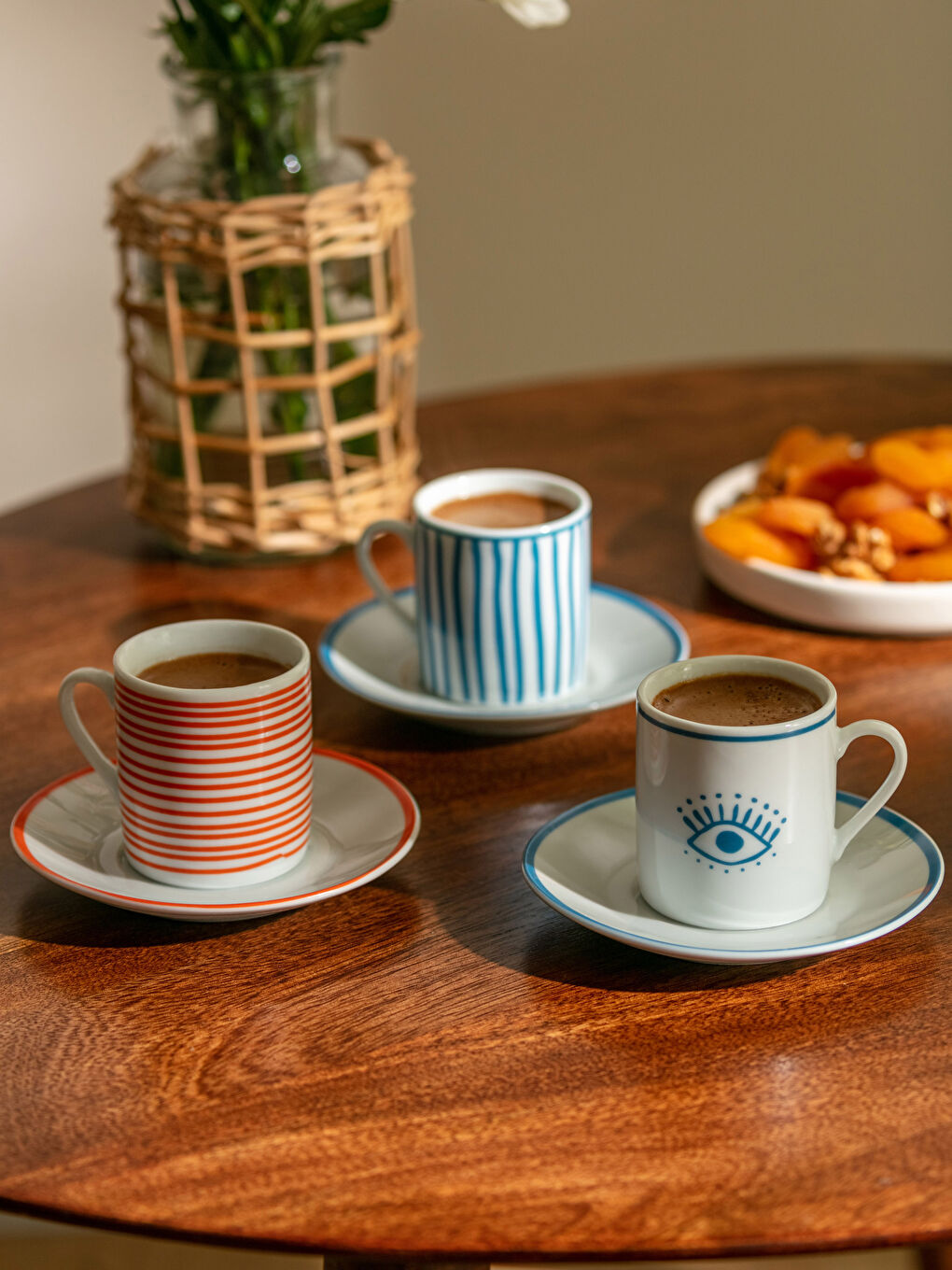Patterned Porcelain Coffee Cup Set 12 Pieces