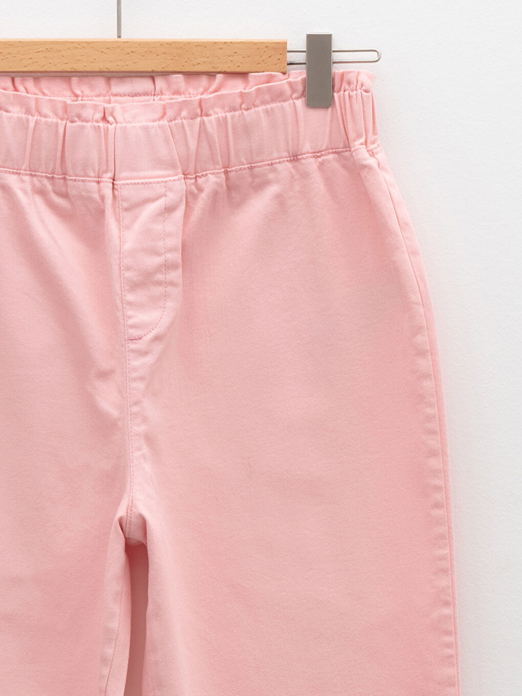 Pembe Beli Lastikli Basic Kız Çocuk Pantolon-2