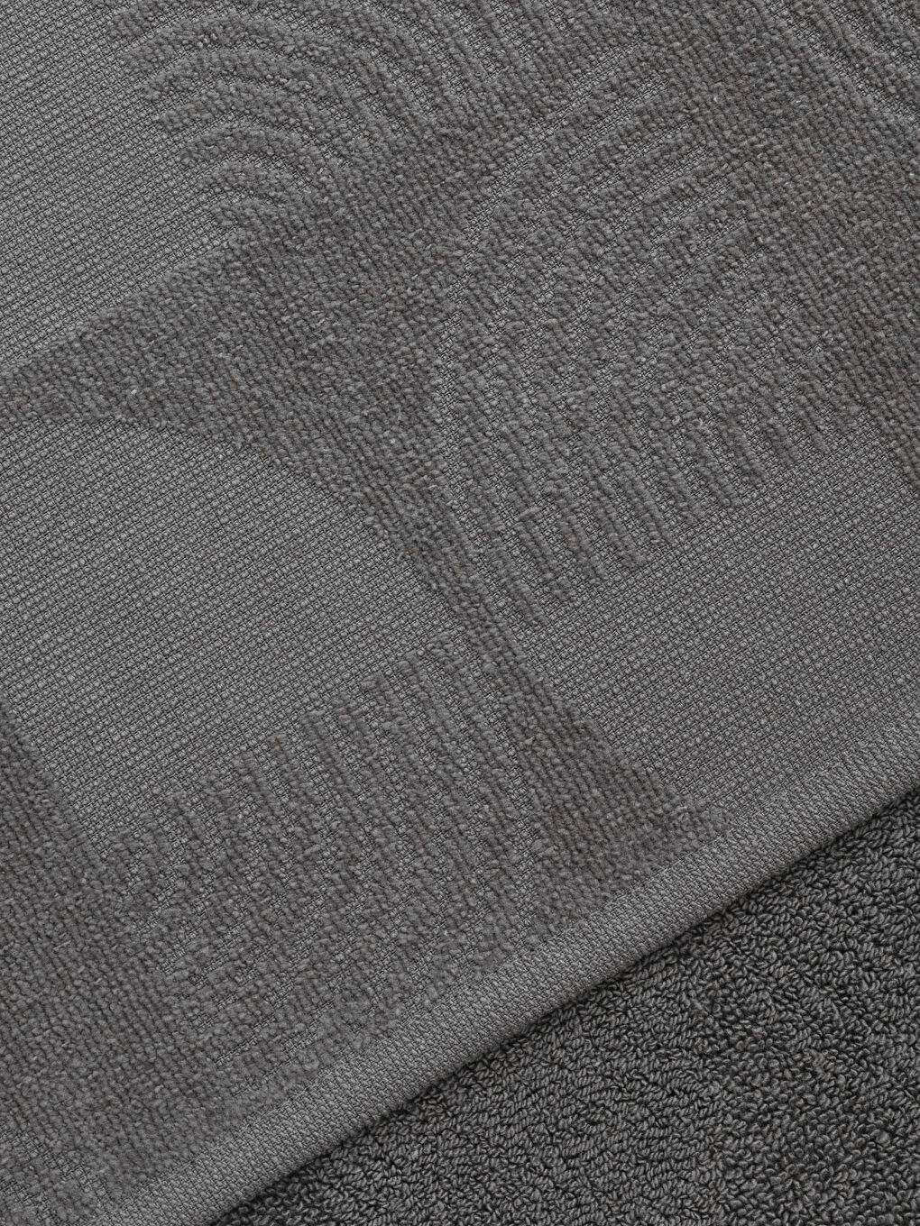 Gri Kendinden Desenli Bukle Yüz Havlusu 50x80 cm-2