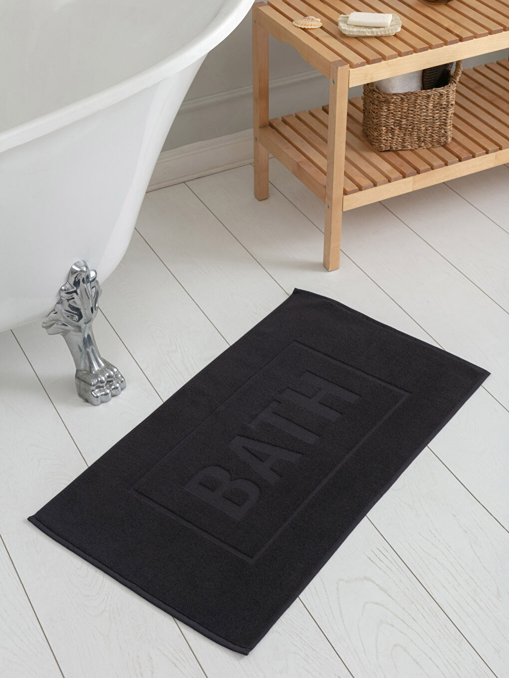 Tapis de bain imprimé avec slogan 50x80 cm