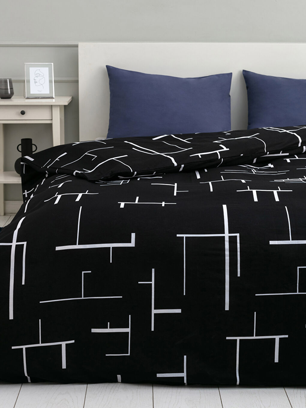 Doppelbett Baumwolle Bedruckter Bettbezug 200x220 cm