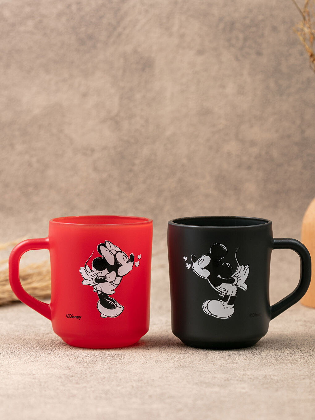 Mickey Mouse Lisanslı Cam Kupa Bardak 2'li 260 ml