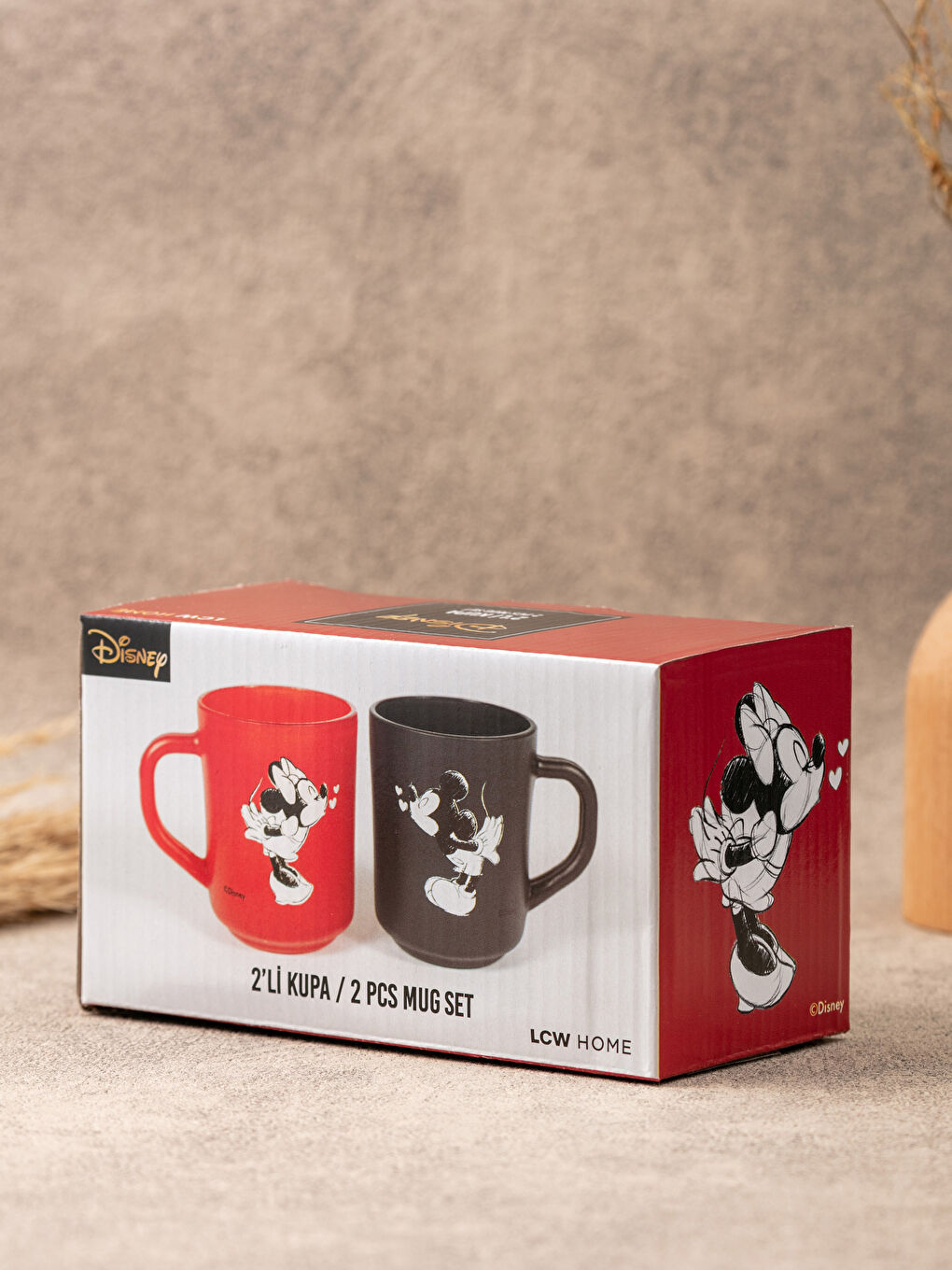 Mickey Mouse Lisanslı Cam Kupa Bardak 2'li 260 ml-2