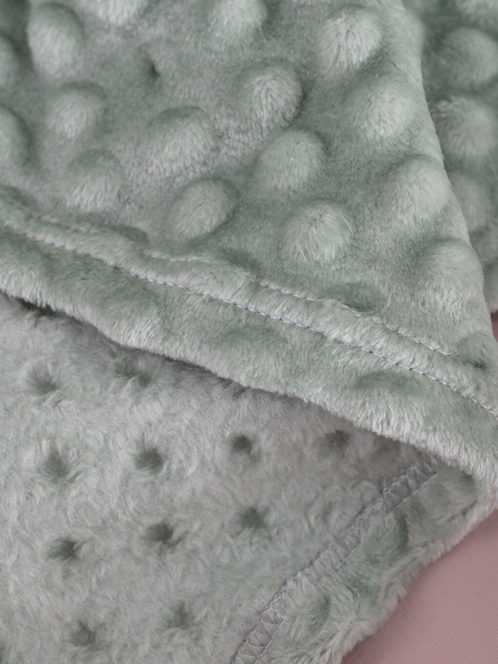 Yeşil Tomurcuk Desenli Yumuşak Dokulu Bebek Battaniyesi 90x110 cm-2