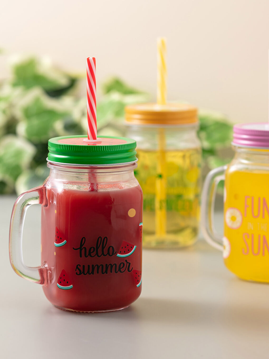 LCW HOME Glass Cup With Straw Lid 450 Ml -S2BA80Z8-F9C