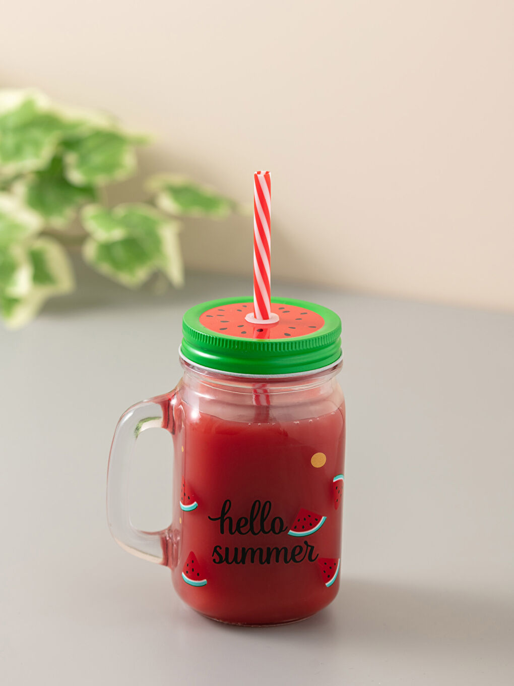 LCW HOME Glass Cup With Straw Lid 450 Ml -S2BA80Z8-F9C