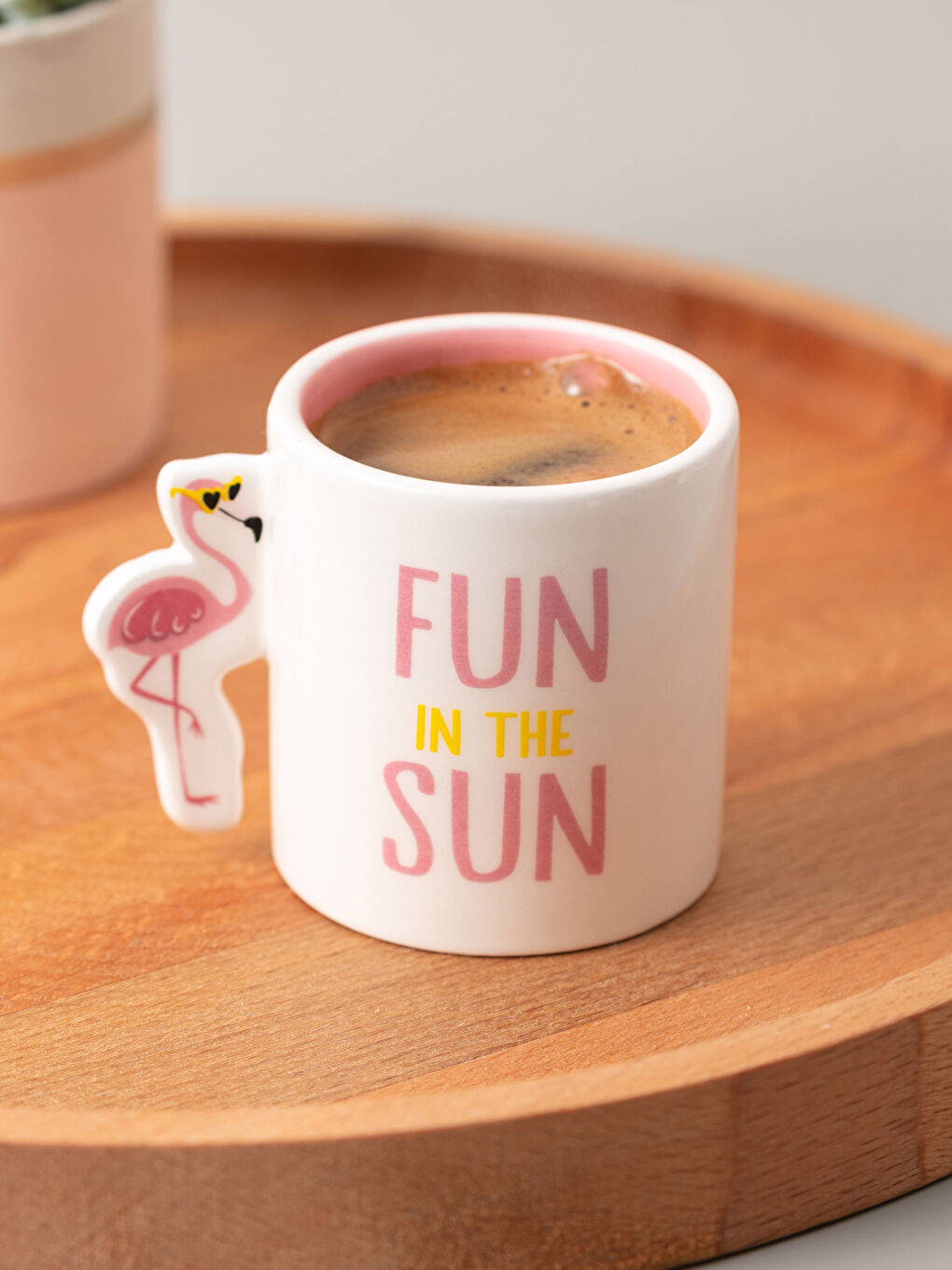 Karışık Yazı Baskılı Seramik Kahve Fincanı 100 ml