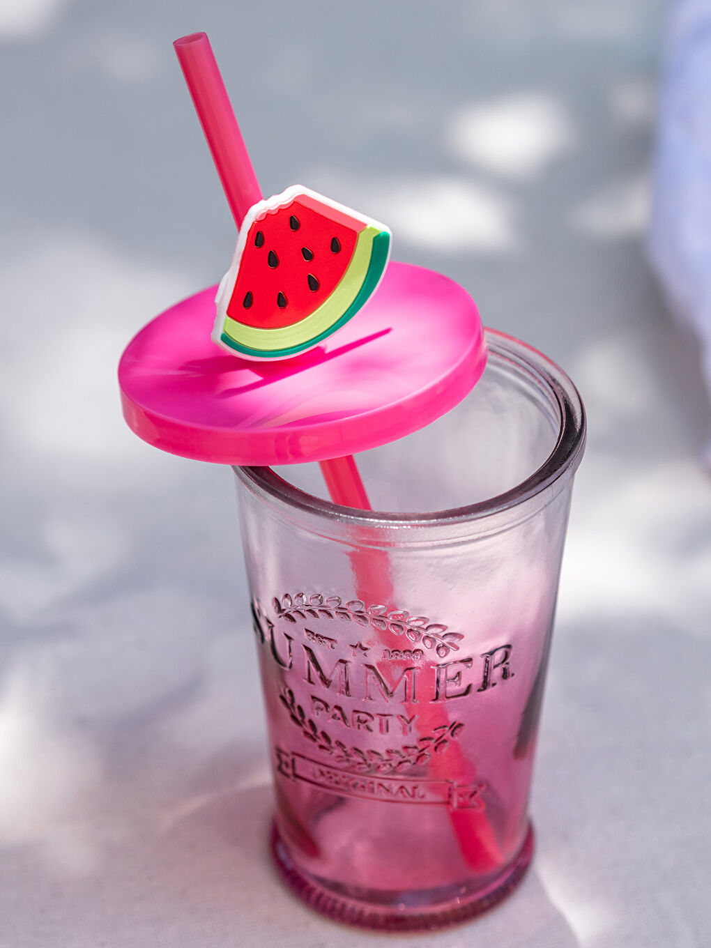 Принтті қақпағы мен сабаны бар салқын сусынға арналған стақан 270 мл-2