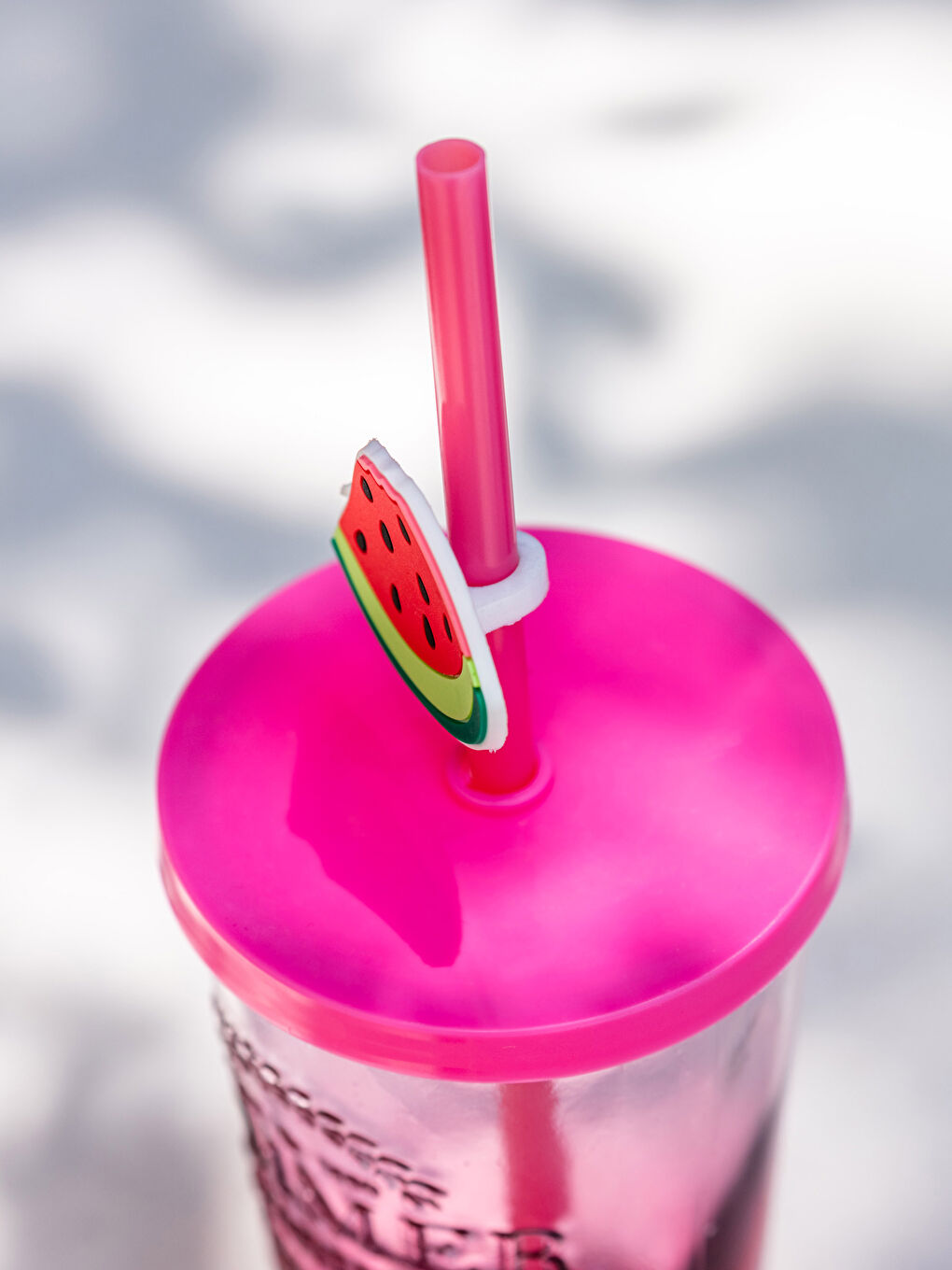 Принтті қақпағы мен сабаны бар салқын сусынға арналған стақан 270 мл-3