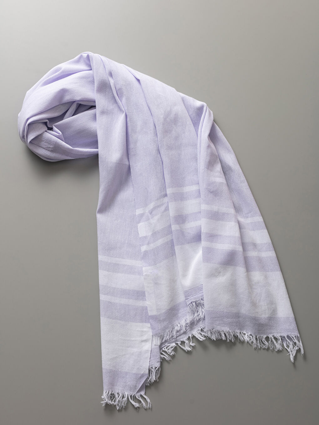 Lila Renk Bloklu Püsküllü Peştamal Plaj Havlusu 90x165 cm-1