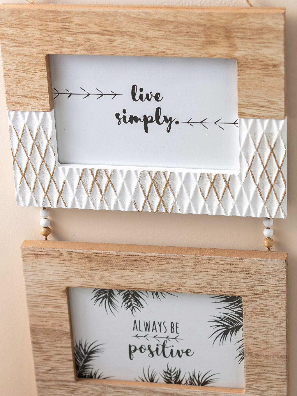 Double Layer Hanging Wooden Picture Frame 21x49x1 Cm-1