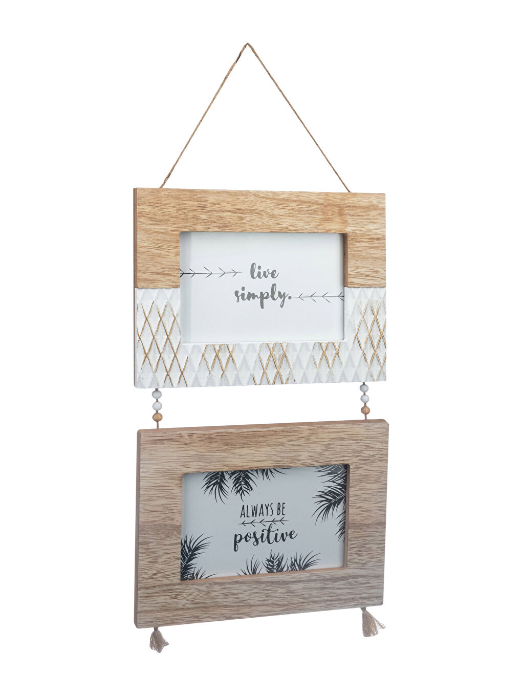 Double Layer Hanging Wooden Picture Frame 21x49x1 Cm-3
