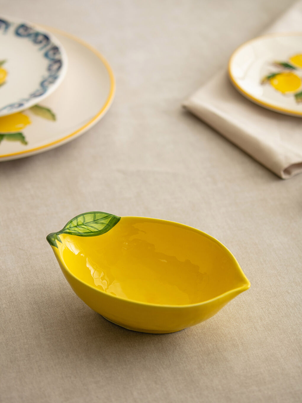 LCW HOME Lemon Shaped Ceramic Bowl 15x12 Cm -S2BL57Z8-LUG