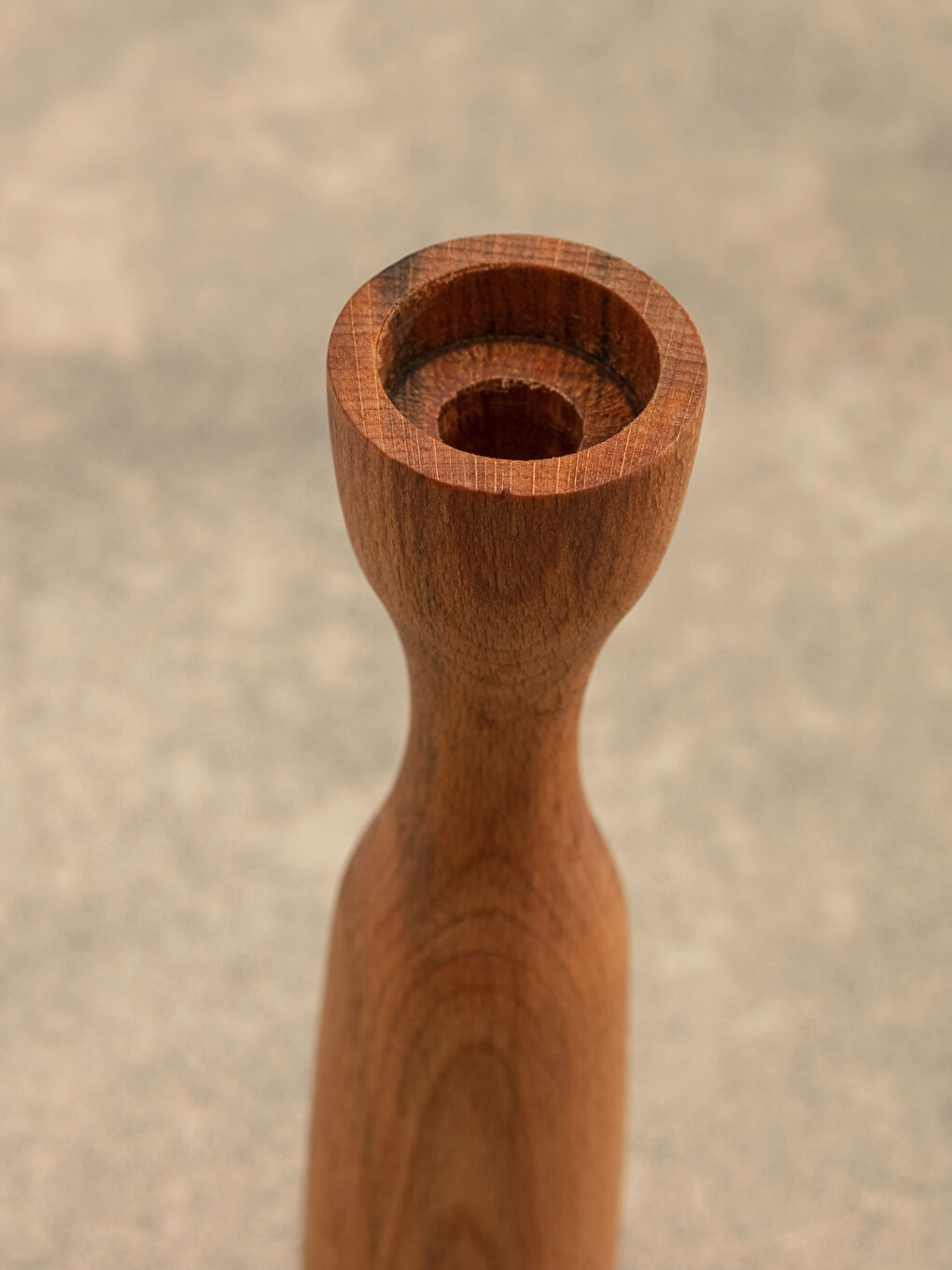 Siyah Ahşap Dekoratif Mumluk 20 cm-3