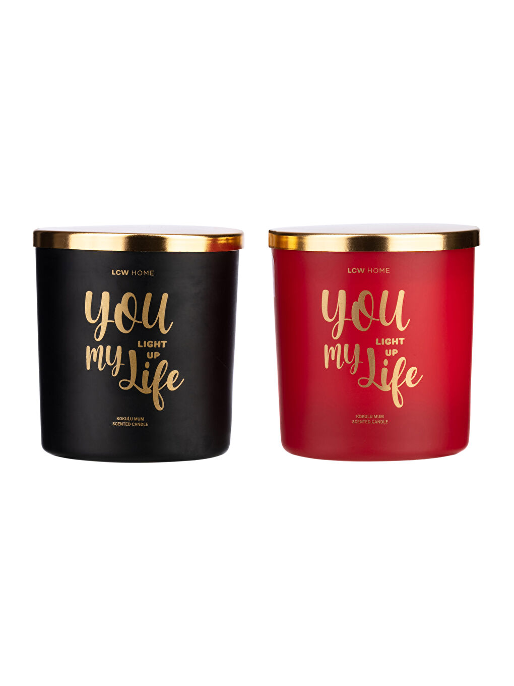 Valentine's Day Themed Text Printed Candle Set of 2 210 Gr-4