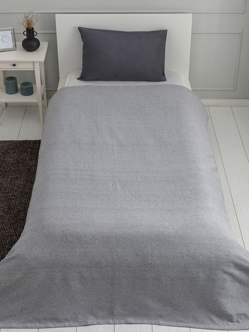 مفرش سرير بيكيه مفرد وغطاء مخدة مطبوع-2