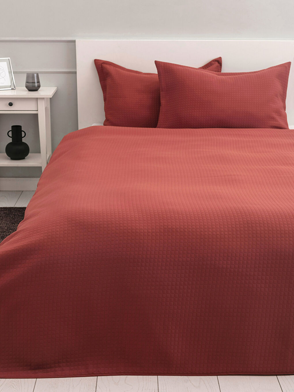 Double Self-Patterned Bedspread and Pillowcase -S2BS39Z8-GYN