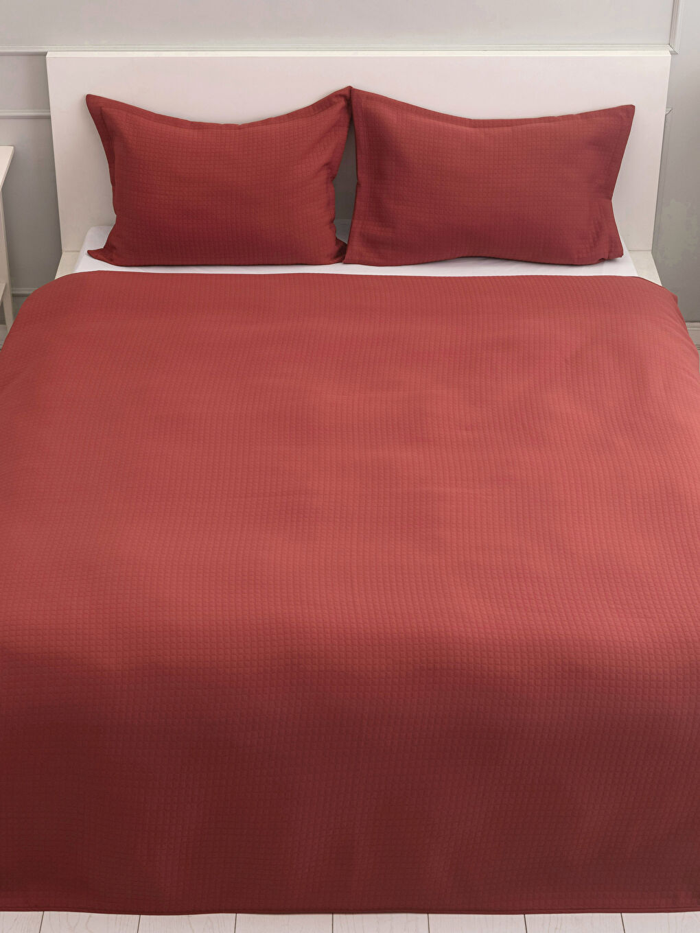Double Self-Patterned Bedspread and Pillowcase -S2BS39Z8-GYN