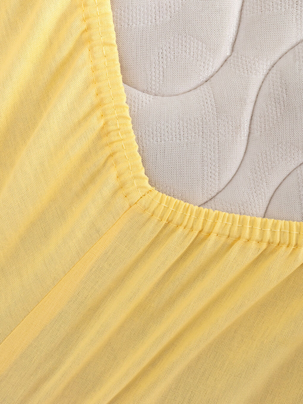 Sarı Tek Kişilik Pamuklu Lastikli Çarşaf ve Yastık Kılıfı-3