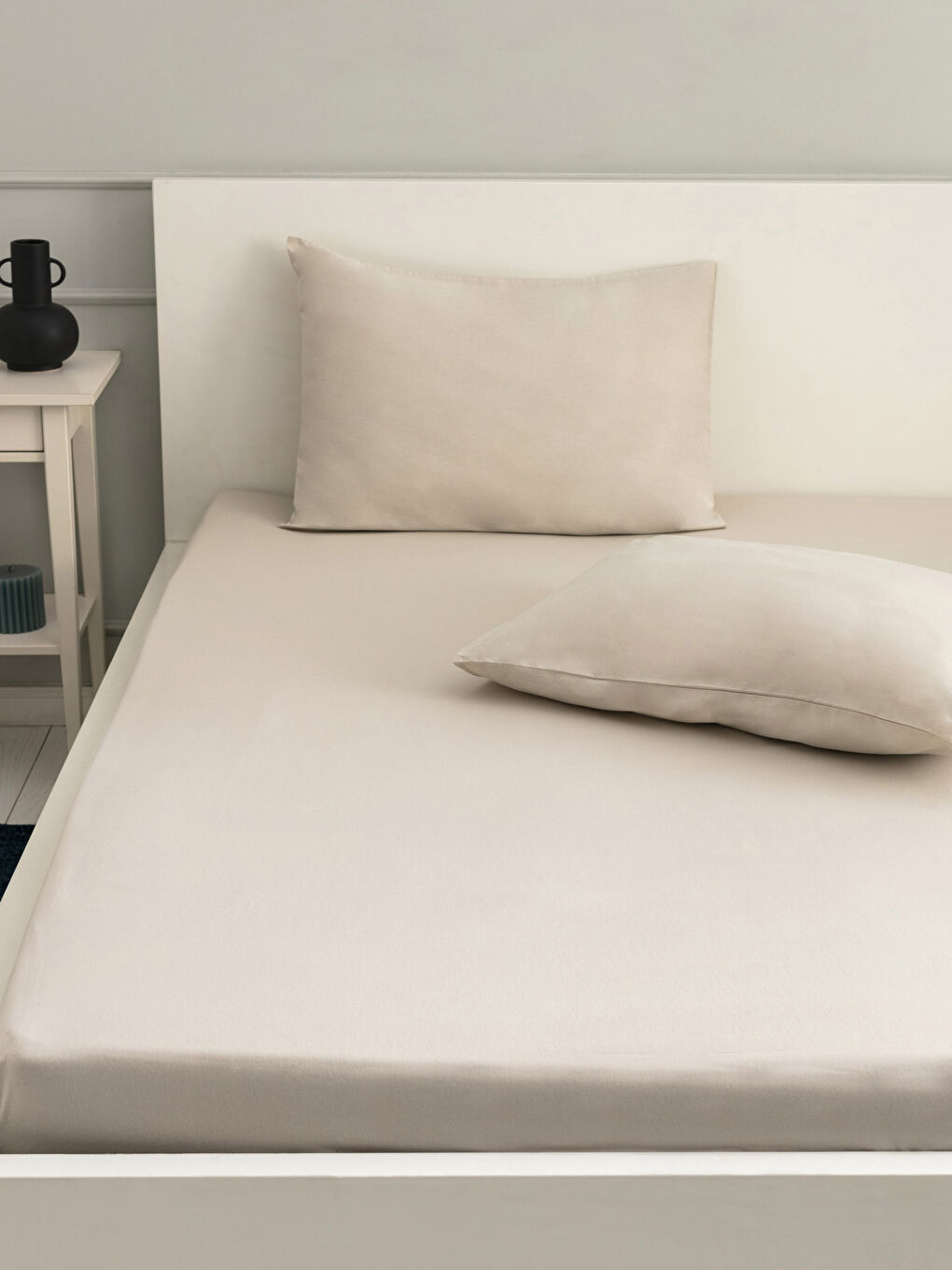 Drap Housse Double En Coton Et Taie(s) D'Oreiller