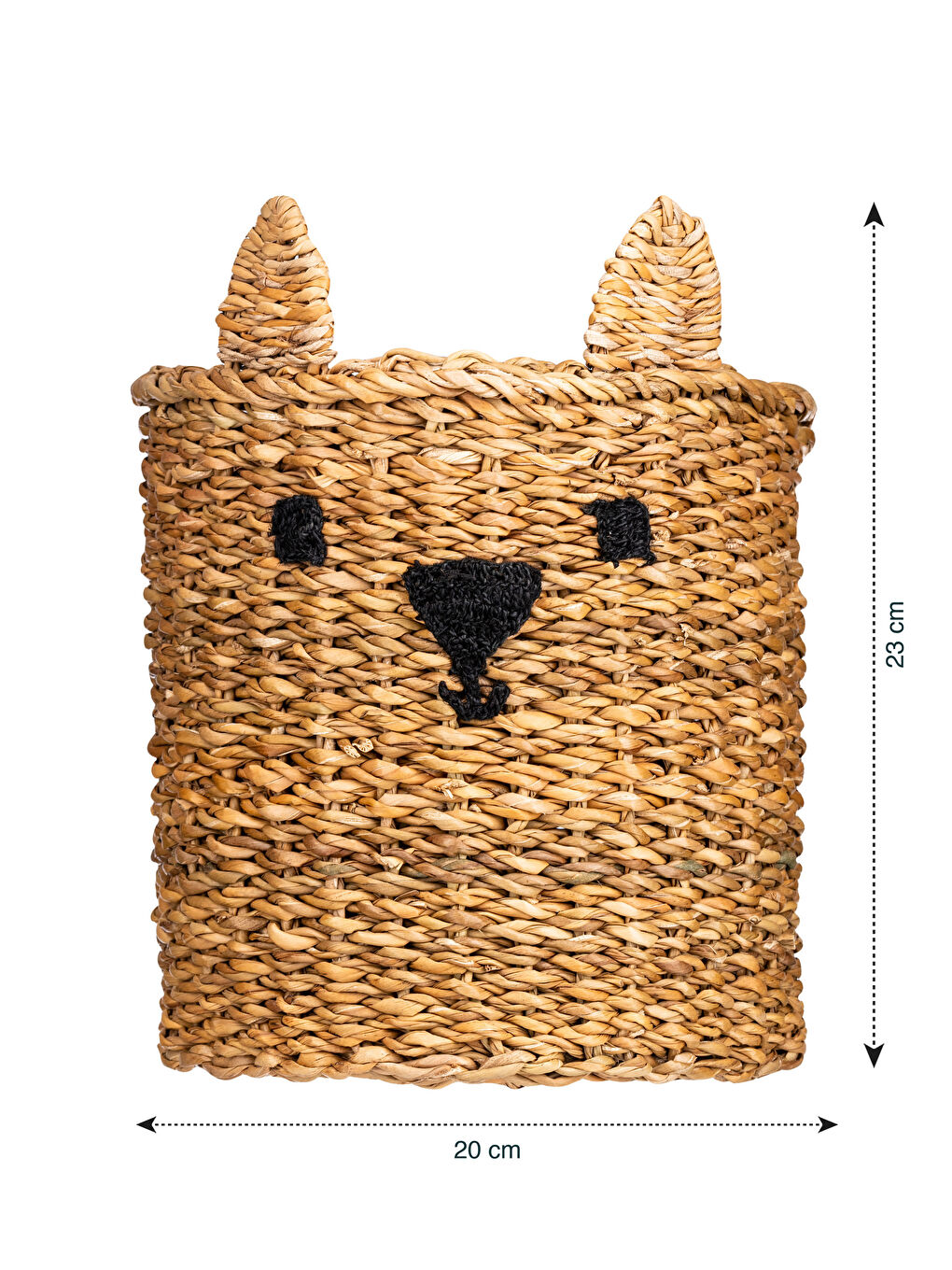 Kahverengi Nakışlı Organizer Hasır Sepet 20x22 cm-3