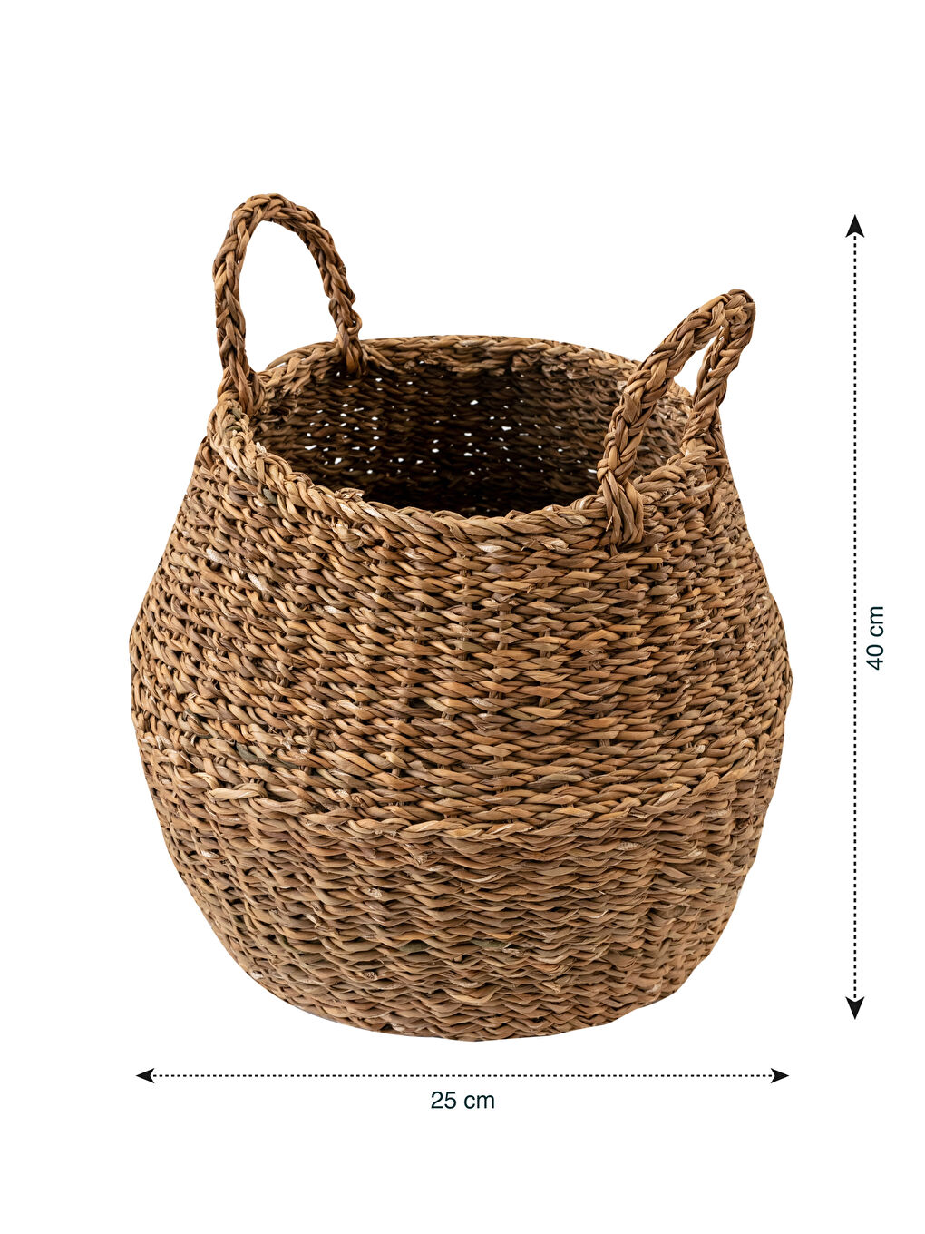 Kahverengi Organizer Hasır Sepet 30x40x35 cm-4