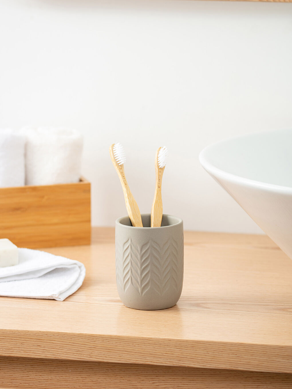 Suport periuță de dinți din ceramică imprimat 7x7x9 cm-1