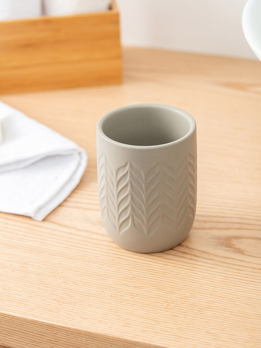 Suport periuță de dinți din ceramică imprimat 7x7x9 cm-3