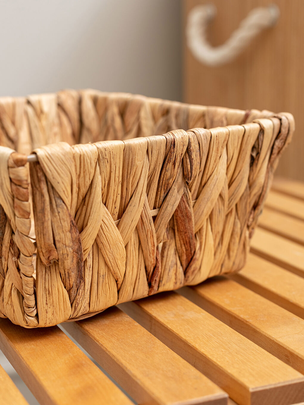 Kahverengi Organizer Hasır Sepet 19x19 cm-2