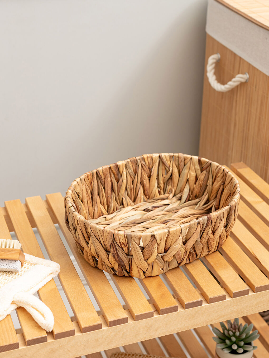 Kahverengi Hasır Organizer Sepet 29x23 cm-1