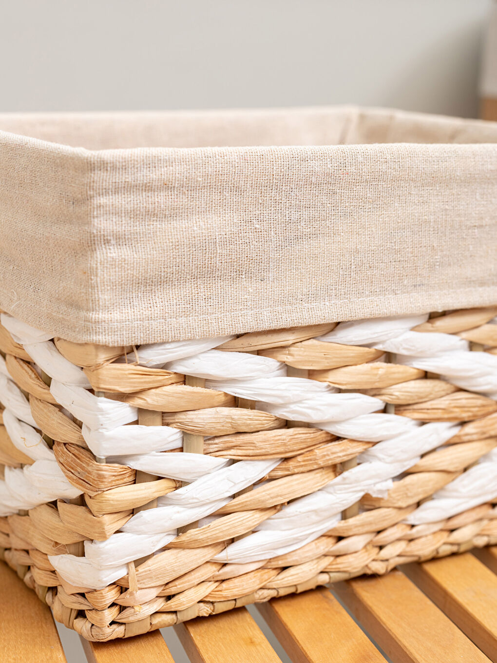 Kahverengi Organizer Hasır Sepet 28x22x18 cm-2