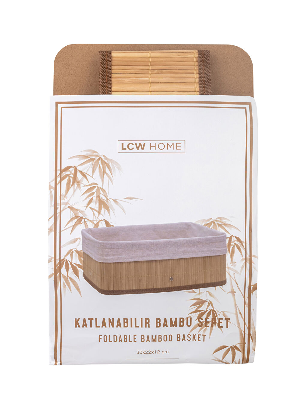 Kahverengi Bambu Organizer Sepet 30x22x12 cm-4