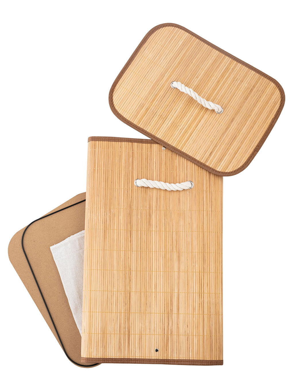 Bamboo Laundry Basket with Lid 39x29x56 Cm -S2BT73Z8-T8A