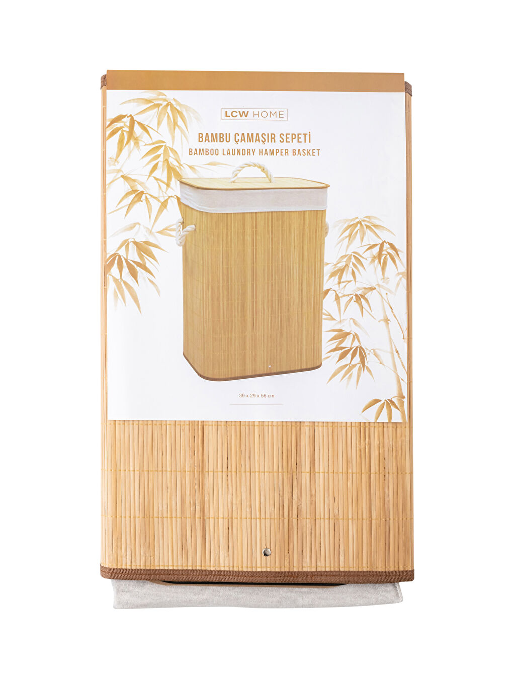 Bamboo Laundry Basket with Lid 39x29x56 Cm -S2BT73Z8-T8A