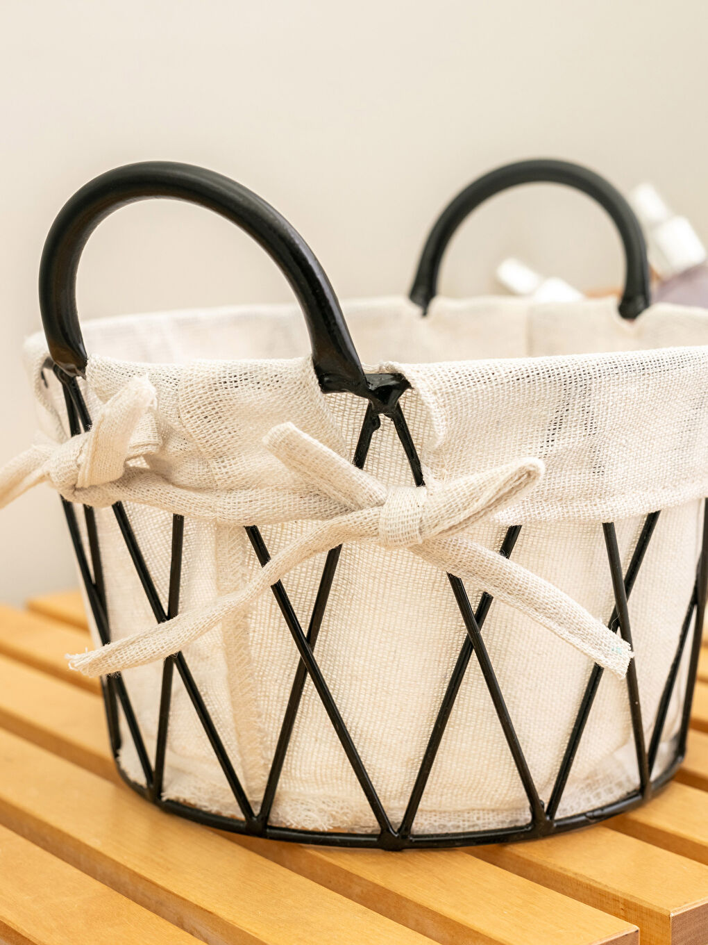 Metal Fabric Organizer Basket 20x16x12 Cm-2