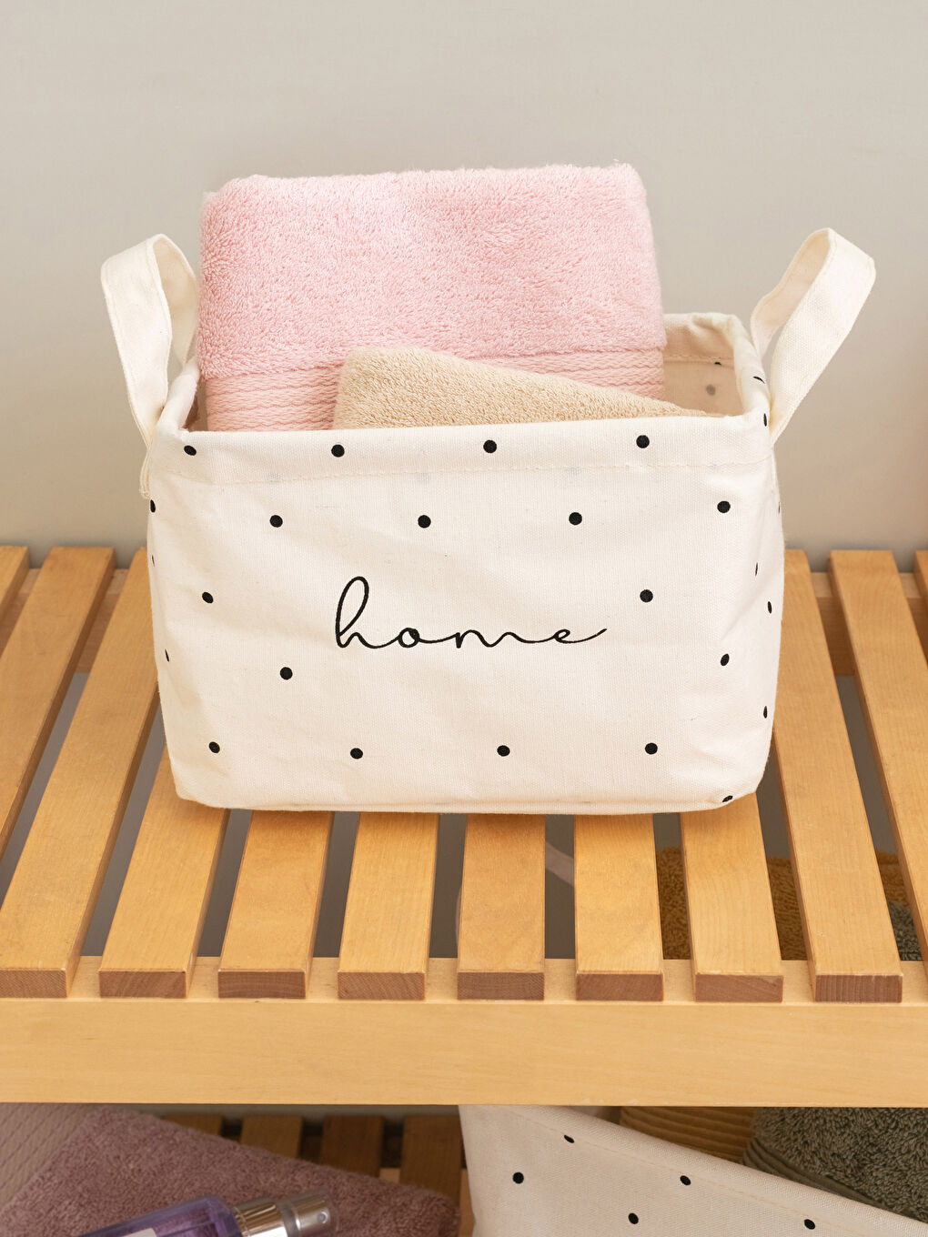 LCW HOME Siyah Yazı Baskılı Organizer Sepet 20x16x14 cm