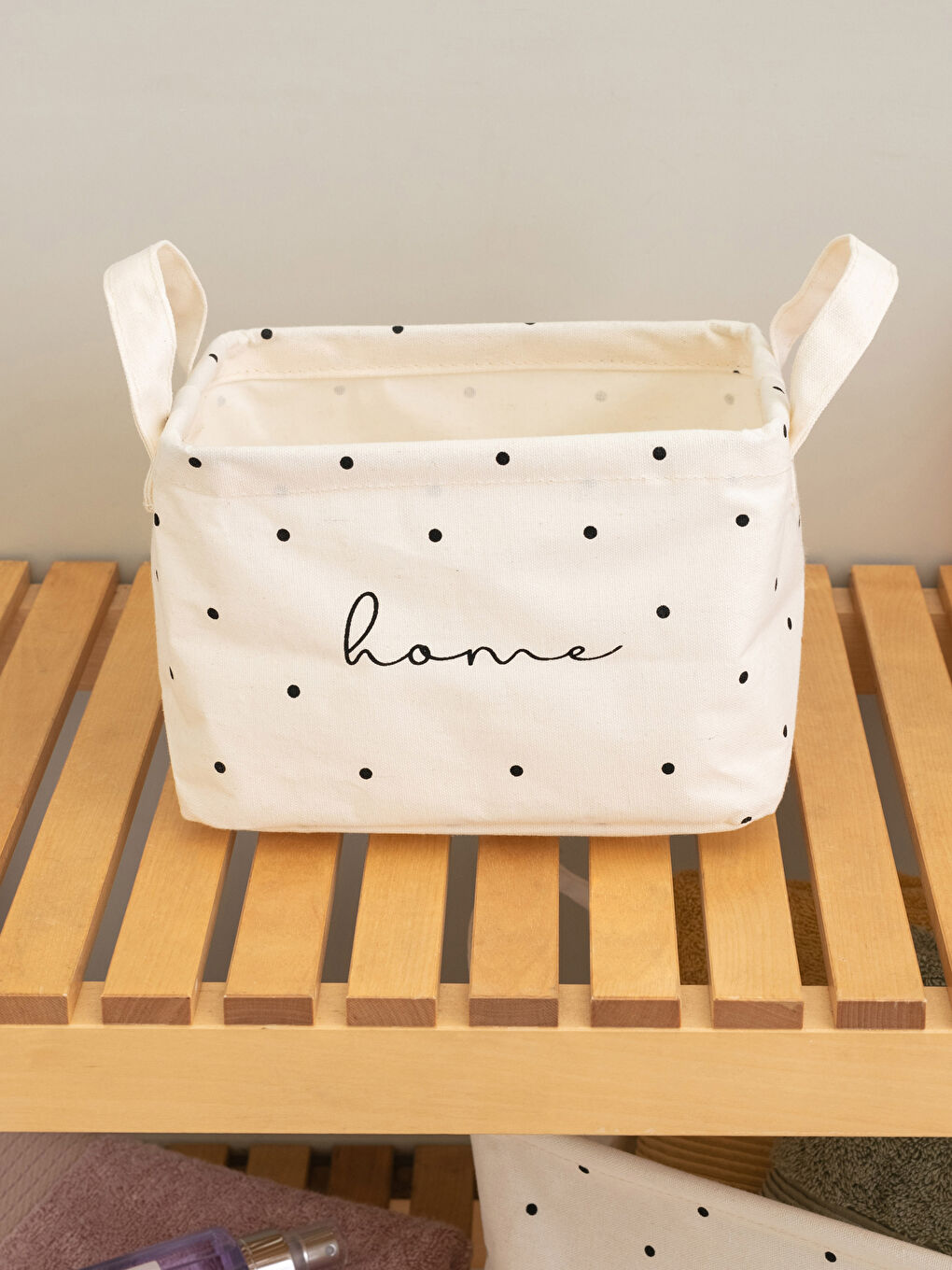 LCW HOME Siyah Yazı Baskılı Organizer Sepet 20x16x14 cm - 1