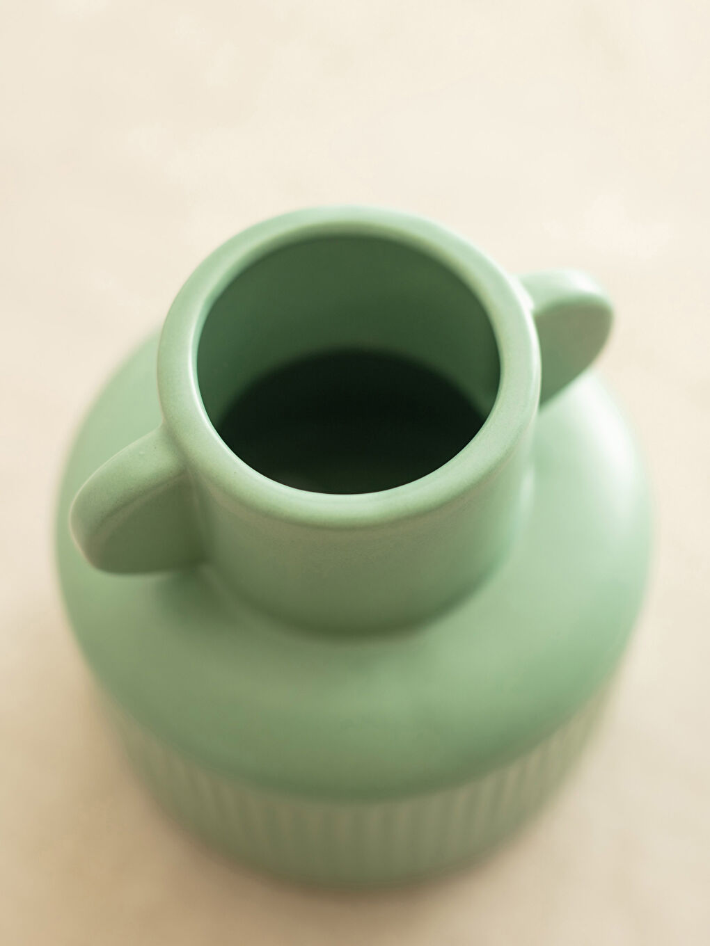 Bej Desenli Seramik Dekoratif Vazo 12x12x16 cm-2