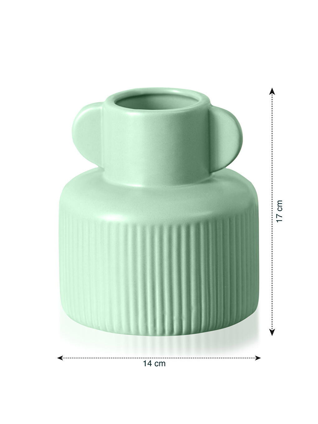 Bej Desenli Seramik Dekoratif Vazo 12x12x16 cm-3