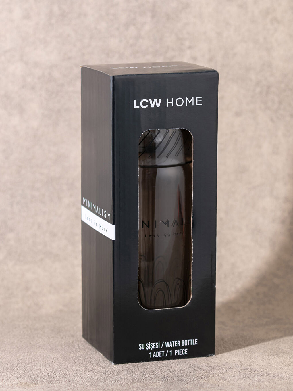 Siyah Baskılı Cam Bardak Kapaklı Sürahi 700 ml-2