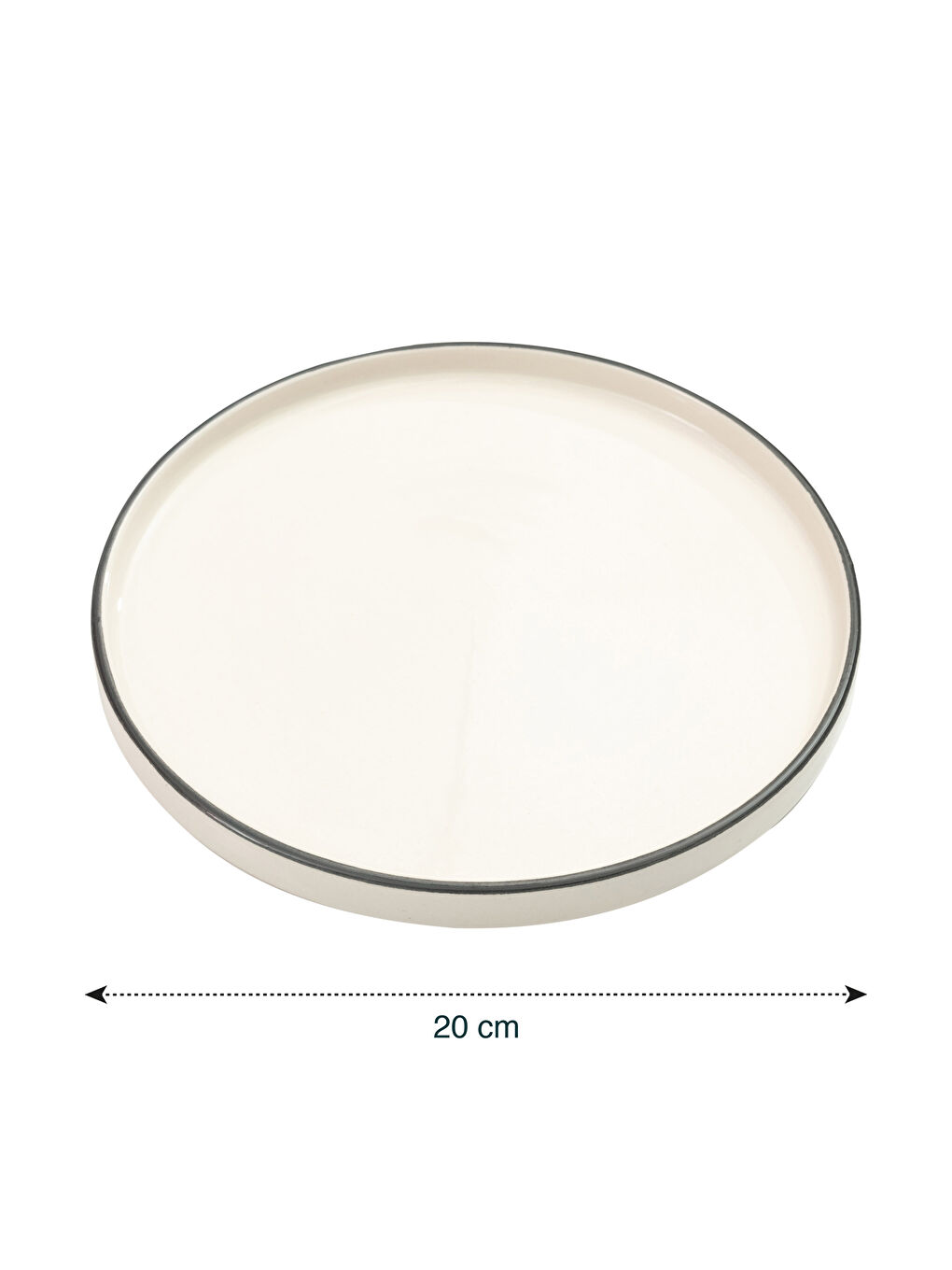 Siyah Seramik Düz Pasta Tabağı 20 cm-3