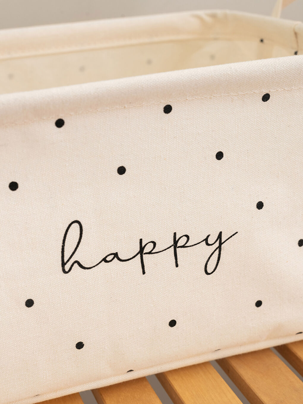 Siyah Yazı Baskılı Organizer Sepet 28x20x16 cm-2